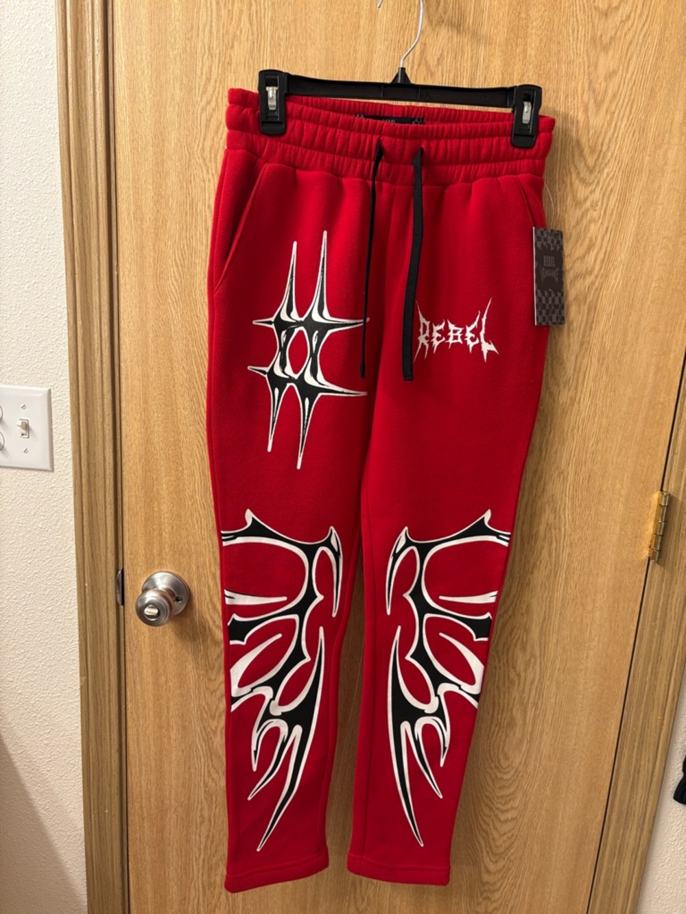 Rebel Red Joggers with Black Label Detail